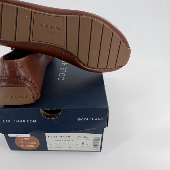 Cole Haan Grand+ Venetian Drivers Men\'s 8‎ Leather Loafers Brown NWT main image 9